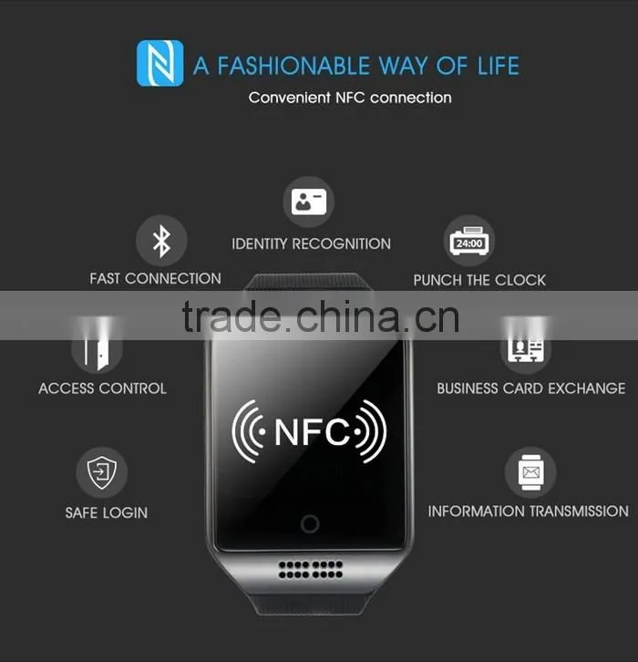 New item Curved screen bend screen SIM card slot camera NFC Q18 smart watch