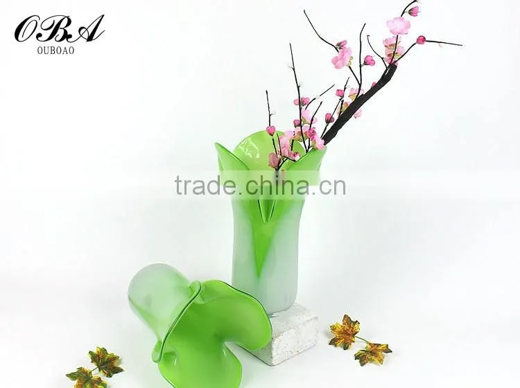 Modern creative cabbage shape handmade vase glass vase for desktop decoration