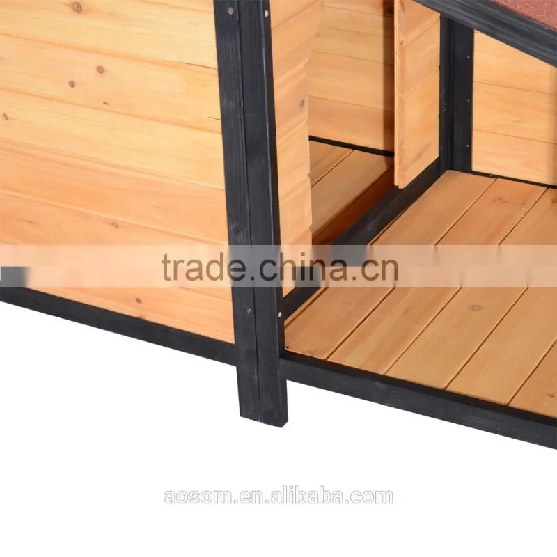 Pawhut Small Elevated Dog House with Opening Roof