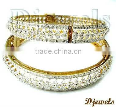 Ladies Diamond Gold Bangles, Stylish Diamond Gold Bangles, Diamond Jewelry