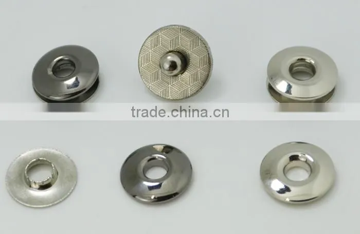17mm round Eco-friendly metal magnetic push snap for bags and leather notebook and glasses case