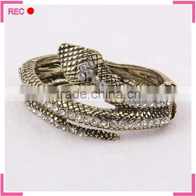 Bangles and bracelet jewelry for party, snake shaped gemstone bangle