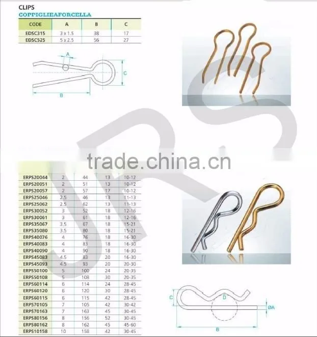 Safety lock pin R pin single loop r pins