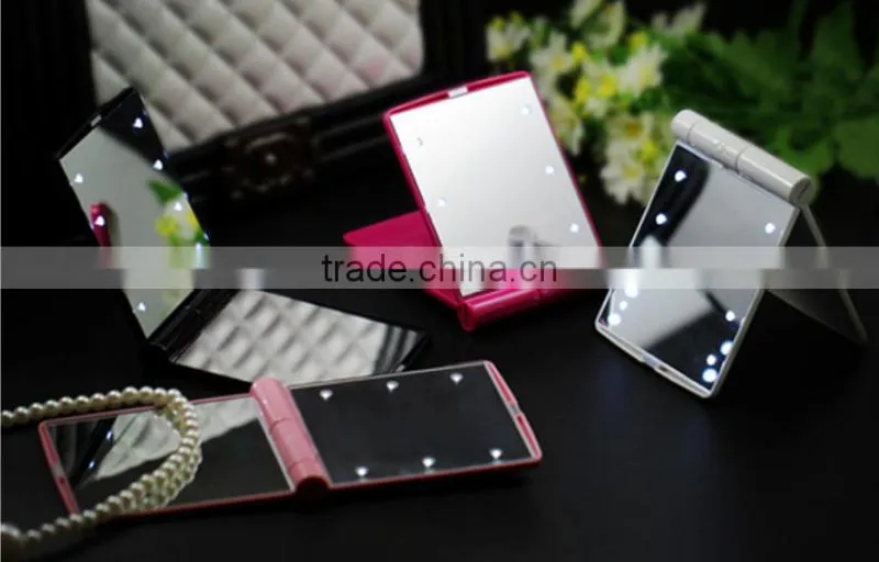 Led Lighted Compact Travel Makeup Mirror