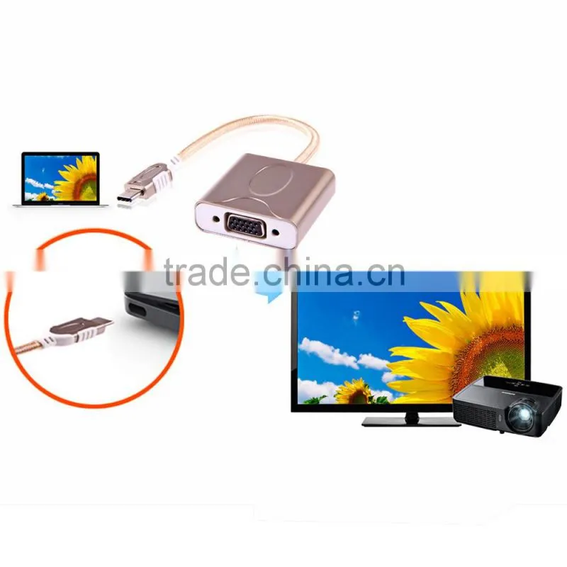 NEW USB-C Type C USB 3.1 to VGA Adapter Cable for Macbook