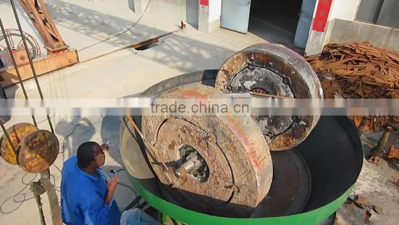 Low investment gold extraction wet pan mill for gold grinding machine