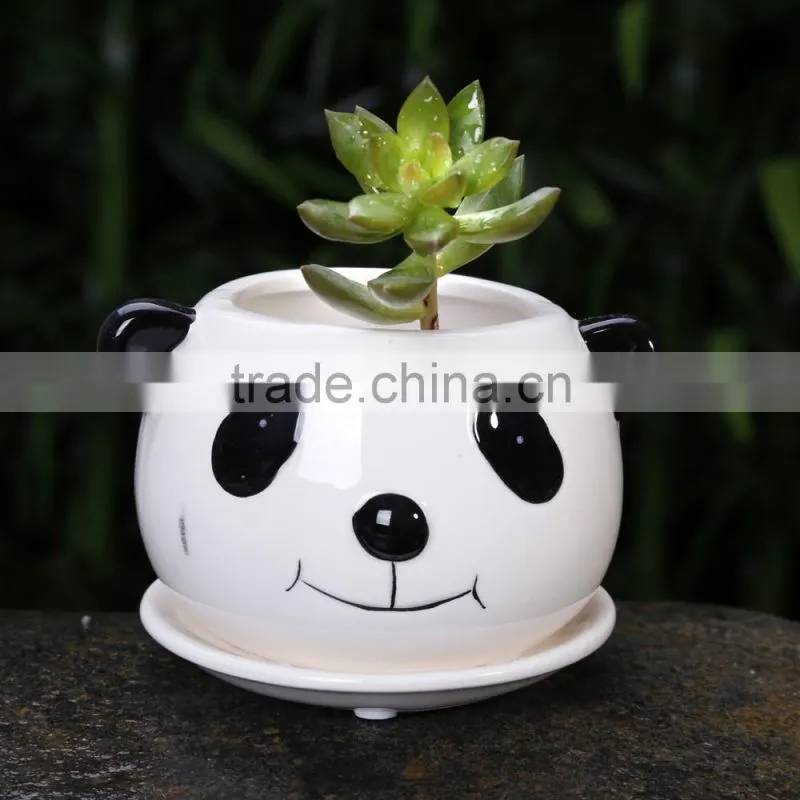 New design cartoon ceramic succulent animal shape garden planter