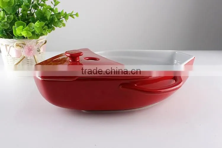 China factory suppliers ceramic cookware boat shape casserole