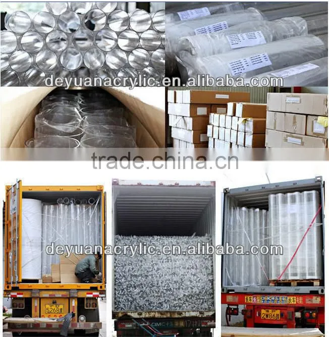 100% virgin Colored cylinder acrylic tube for Chrismas decoration