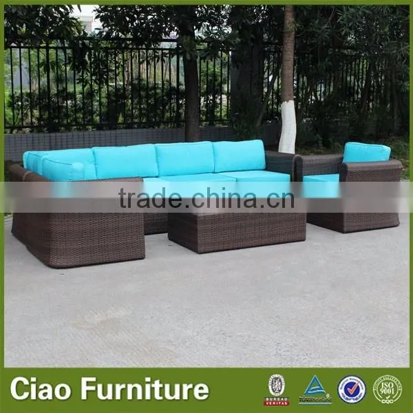 UV resistance Garden furniture flat rattan sofa set