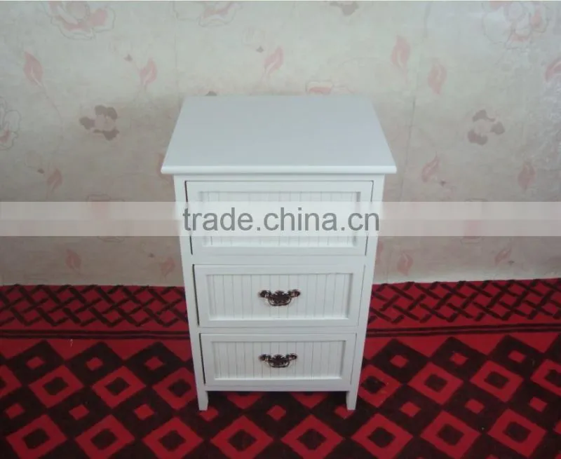 UEnjoy Shabby Chic Pair of Bedside Table Unit Wooden Cabinet 2 Drawers Nightstand Bedroom