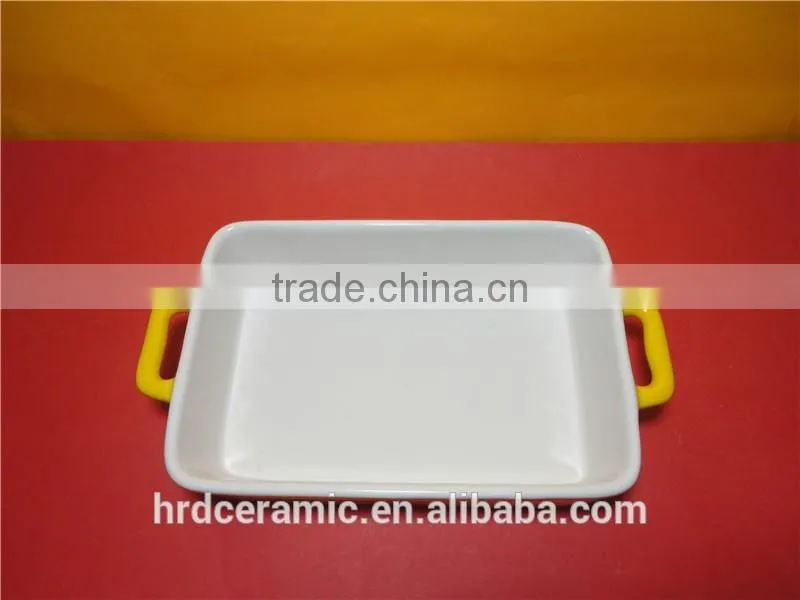 Microwave safe porcelain dish unique bakeware with handle