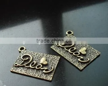 round silver logo engraved metal charms, custom design circle pendants