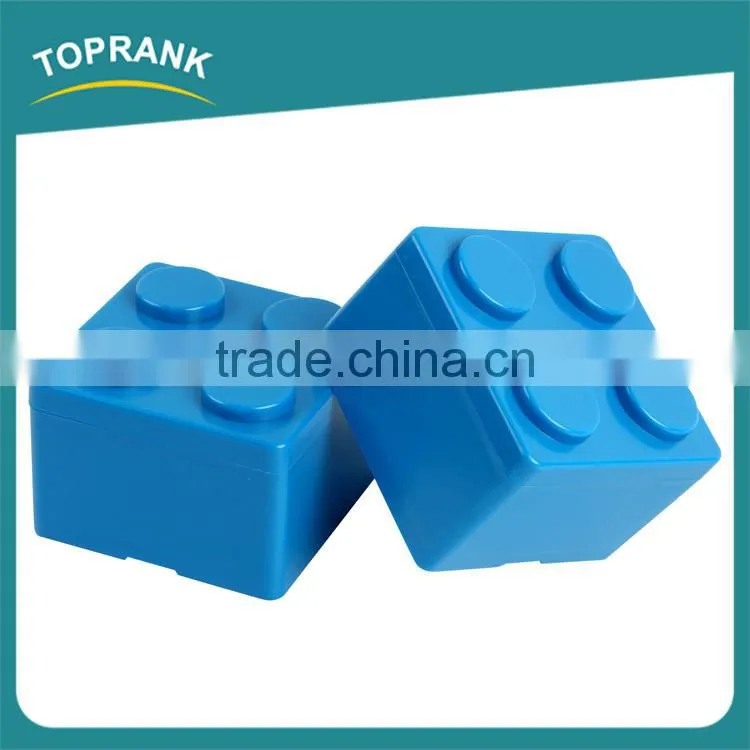 Multi-function desktop storage building blocks design plastic storage box with lid