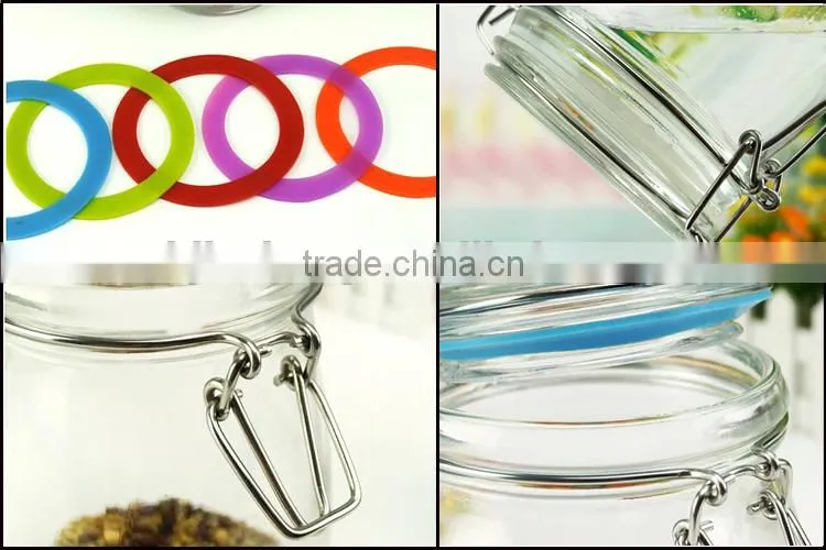 glass airtight tea tins with clamp lid CK13