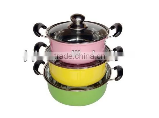 Colorful stainless steel casserole pot soup pot