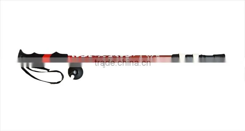 Aluminum light trekking pole with external lock, EVA grip, red SZ15516