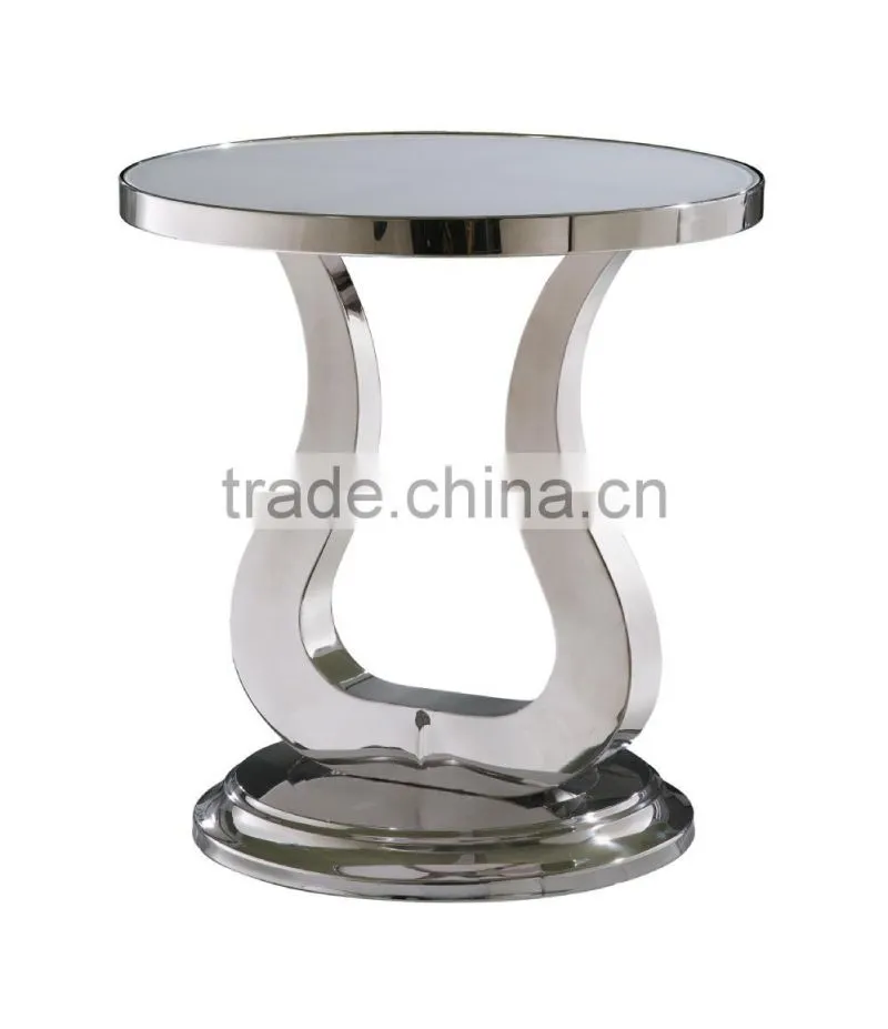 C04 Modern round mirror sofa side coffee table