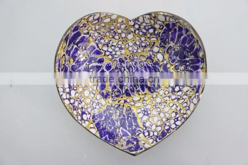 Heart shape lacquer coconut bowl / high quality lacquerware from Vietnam leading manufacturer