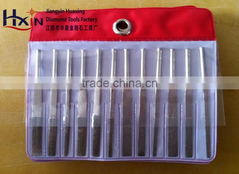 Electroplated machine diamond file sets/12pcs hand files set