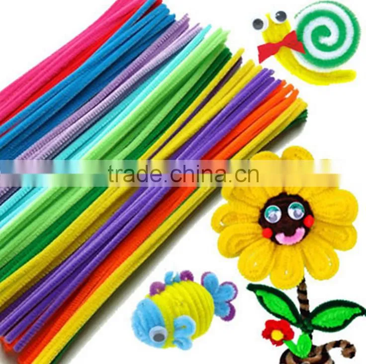 DIY craft kit chenille stem colorful pipe cleaners toys 100pcs/bag