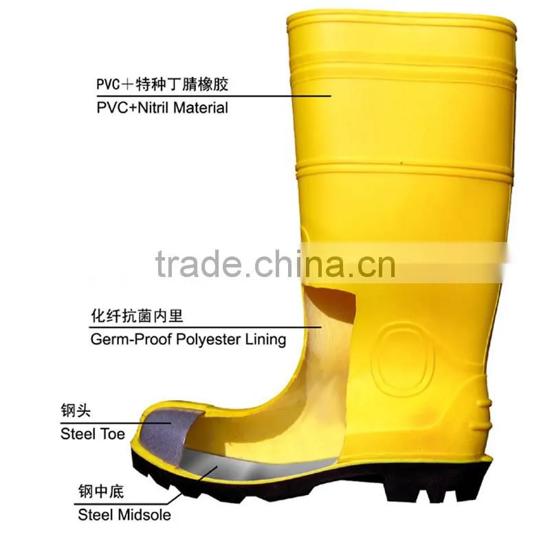 Mining Safety Working Gumboots PVC boots for Man