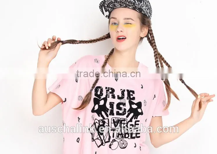 summer lady street funny round neck hip hop t shirt OEM service