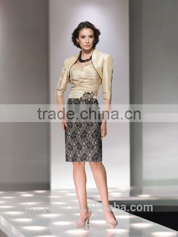 formal two color combine evening lace casual dress for women