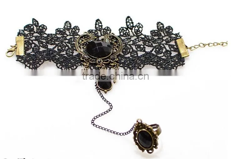American heart diamond lace bracelet&ring sets antique palace crystal ring set with bracelet