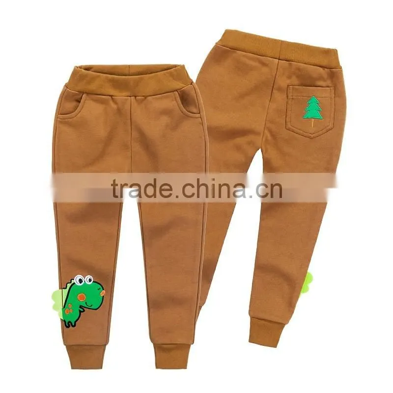 China Supplier Boy Trousers Wholesale100%Cotton Kids Wear Casual Children Embroidery Trouser Pants
