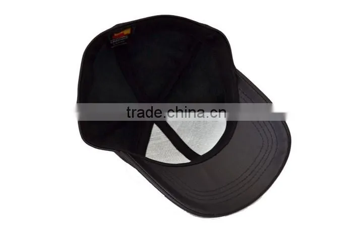 Custom blank fitted leather baseball cap for sale