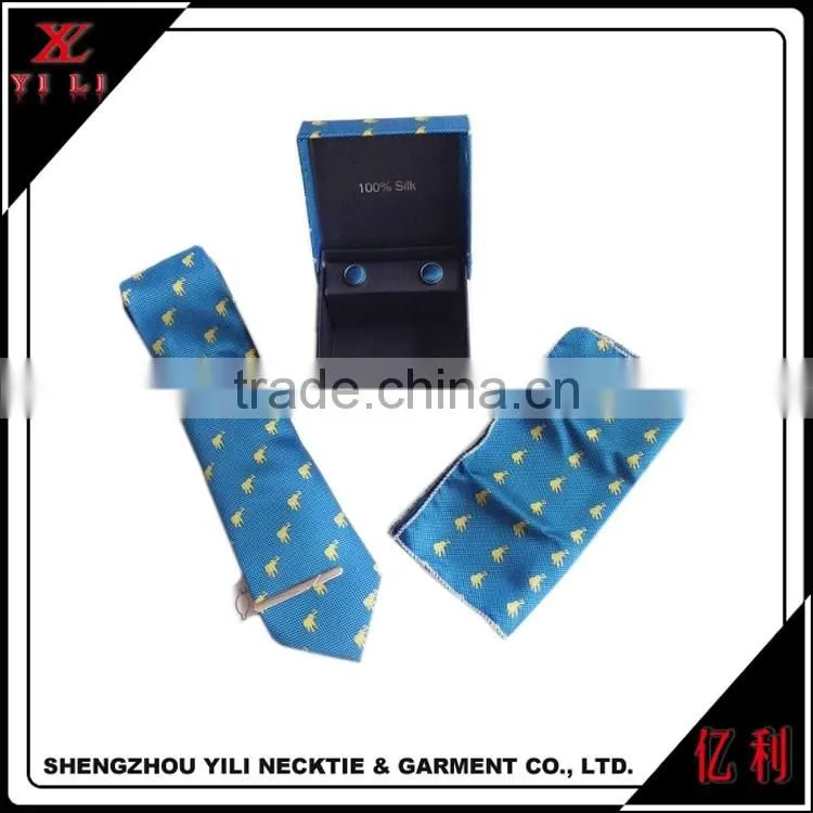 Animal logo lovely funny design silk tie set