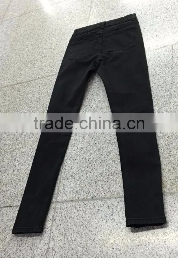 Runwaylover wholesale factory price jeans high waist cotton fabric women skinny denim jeans