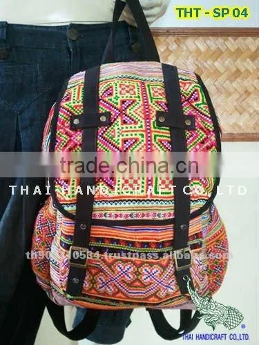 Embroidered HMONG HILL TRIBE Backpack School Bag Travel Bag Unisex Bag