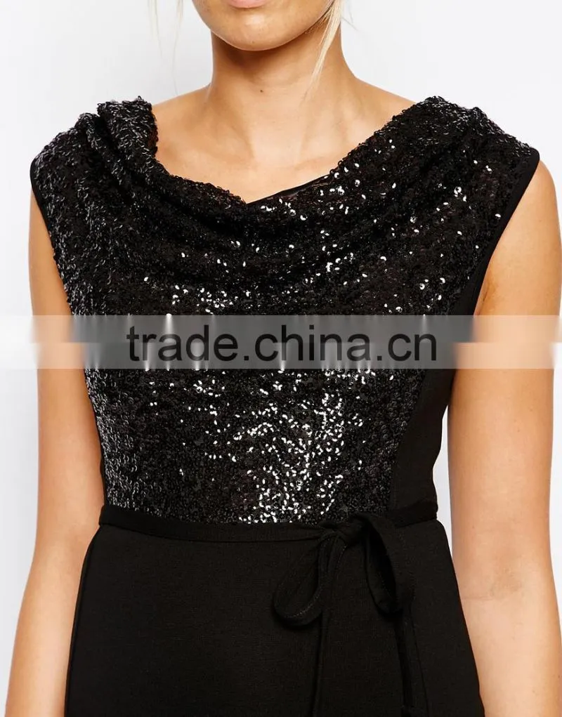 Maternity Sequin Cowl Neck Office Dress for pretty mother bodycon dress