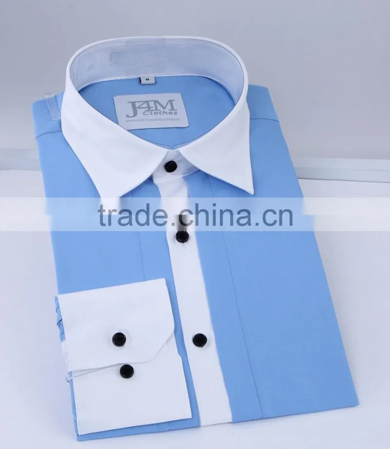 long sleeve new design solid color mens plain dress shirts 2017