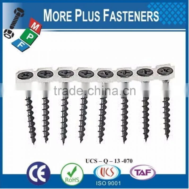 Made in Taiwan Black Phosphate Coarse Thread Collated Drywall Screw