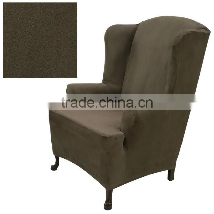 stretch suede ebony furniture slipcover