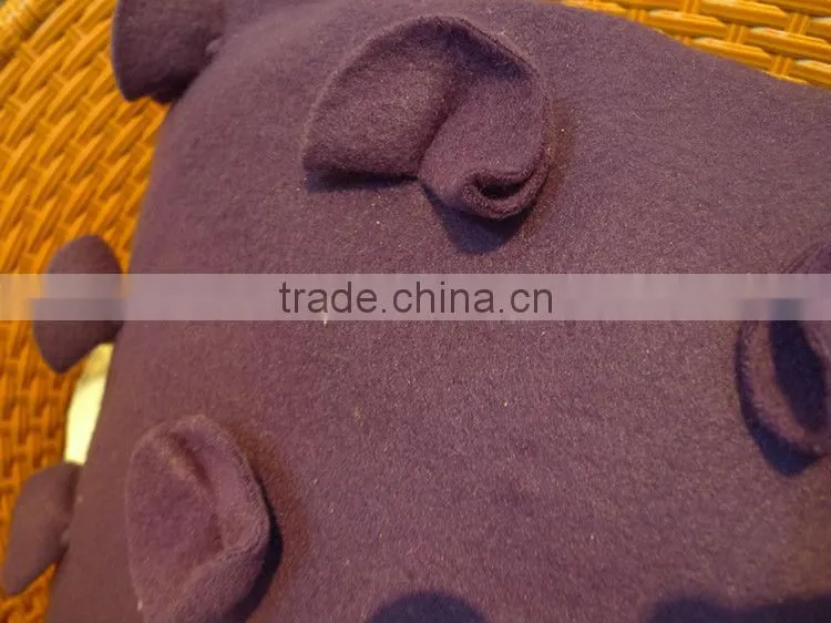 Hot Sell Soft Purple Color 3D Flowers Polar Fleece Fabric Cushion