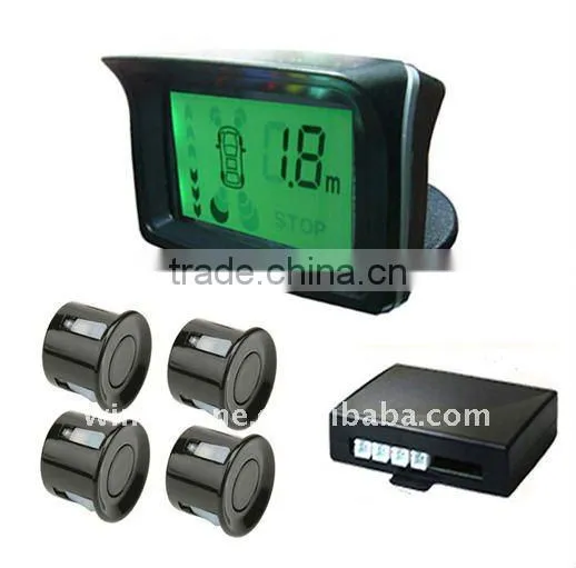 LCD Display with 4 sensors Orange Green Yellow Three Colours Background Auto Parking System