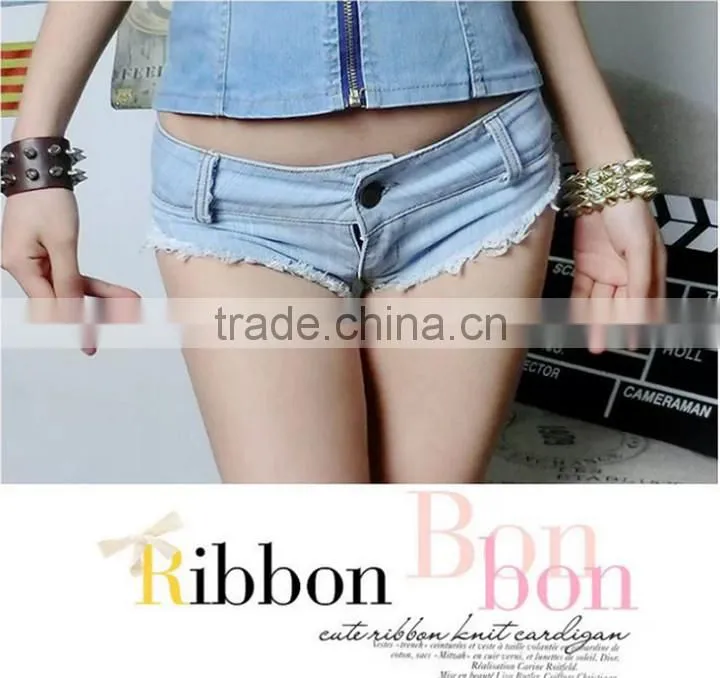 Girl Casual Low Waist Nightclub Triangle Jeans Shorts