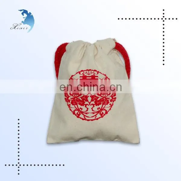 Promotional custom printing textile cotton drawstring bag for sale