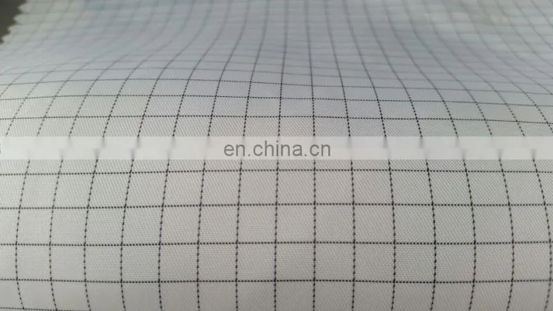 5mm grid polyester antistatic fabric for cleanroom overalls