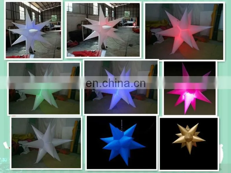 2013 Hot sale decor inflatable stars with led lights