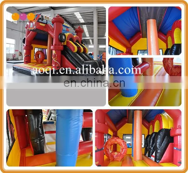 AOQI inflatable bouncer castle manufacturer fire station bouncer for kid