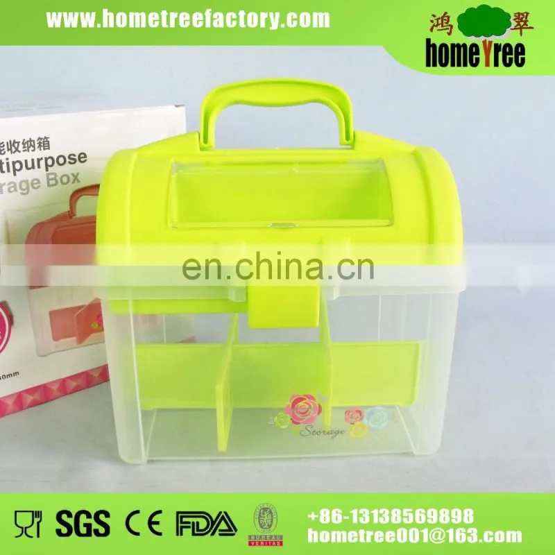 Tidy Convinient Quckily Plastic Multipurpose Storage Box With Dividers And Handle