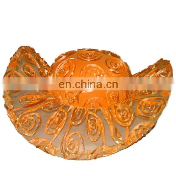MCH-2251 Fashion cheap wholesale ladies various party wide warping brim floppy gauze hat with pattern