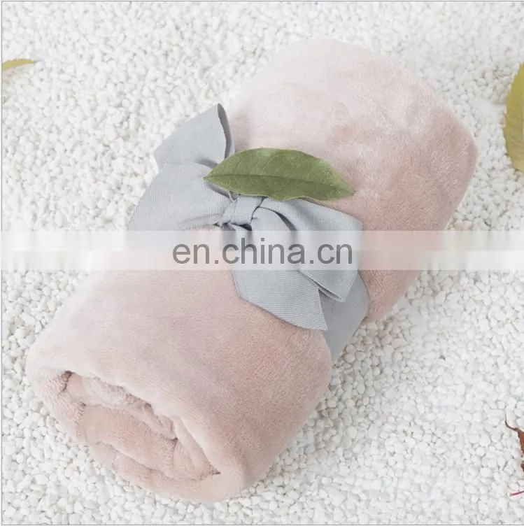 100% polyester super soft flannel throw blanket plain dyed blanket baby swaddle blanket