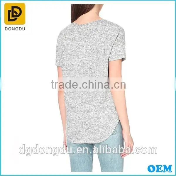 Hot Sale Fashion High Quality Lady Fitted Cotton Simple T shirt 2016