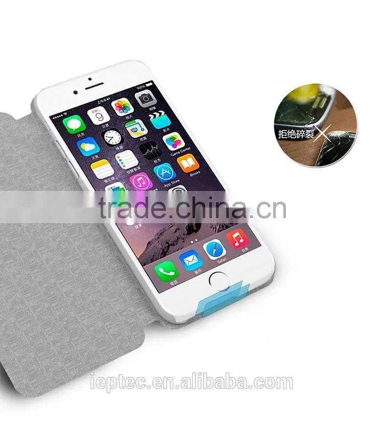 MOFi Wholesale PU Leather Smart Mobile Phone Flip Cover Cases for iPhone 6, iPhone 6A, iPhone A1586, A1589, Free Sample